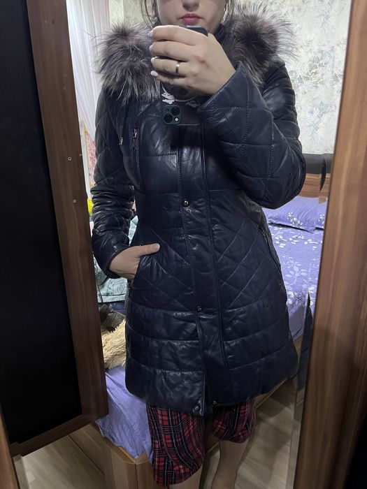 Утепленная кажаная куртка, р.44-46