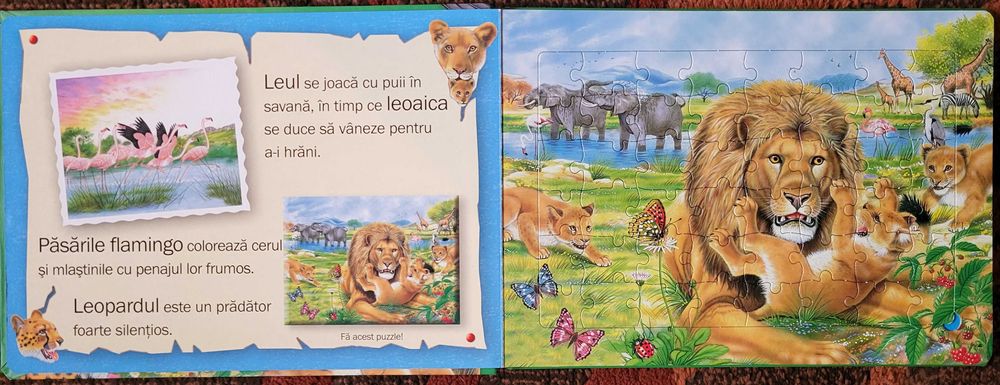 carte educativa Animale salbatice - carte puzzle