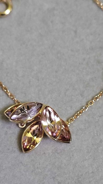 Colier și brățară  Christian Dior, cristale florale roz