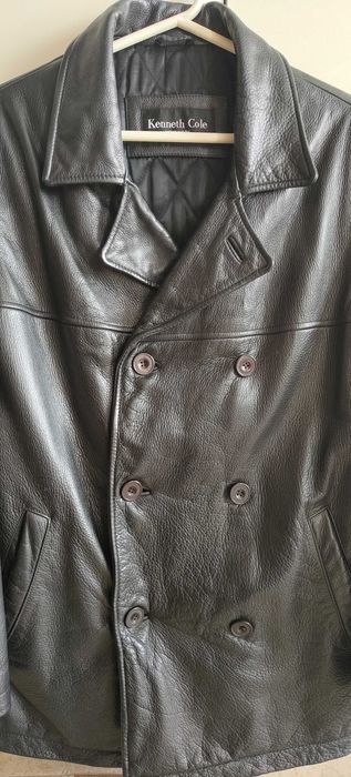 Черно мъжко кожено яке Кenneth Cole, без забележки
