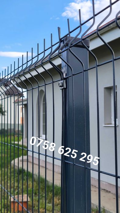 Panou gard bordurat / gri antracit 
 / verde/ plasa gard /  stalp gard