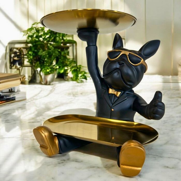 Фигурка декоративная конфетница бульдог органайзер для конфет