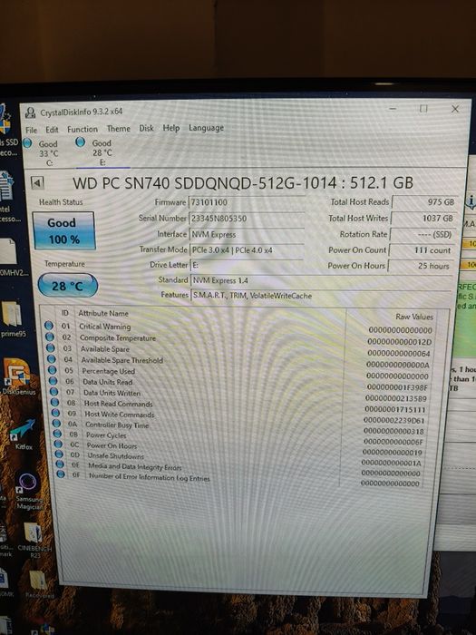 Vând SSD WD SN740 512GB 2280