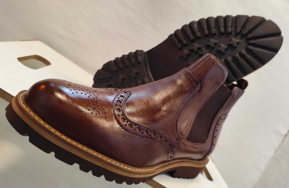 Ghete chelsea 41 41.5 brogue premium Wanted NOI piele naturala moale