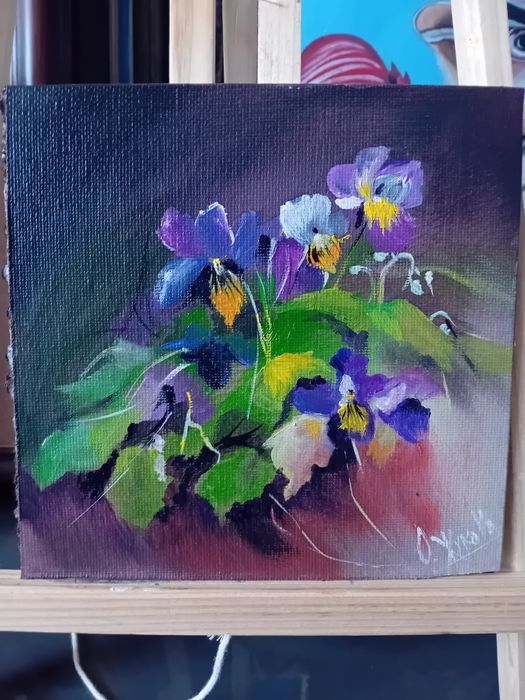 Картина " сирень"20х40 масло,  платно