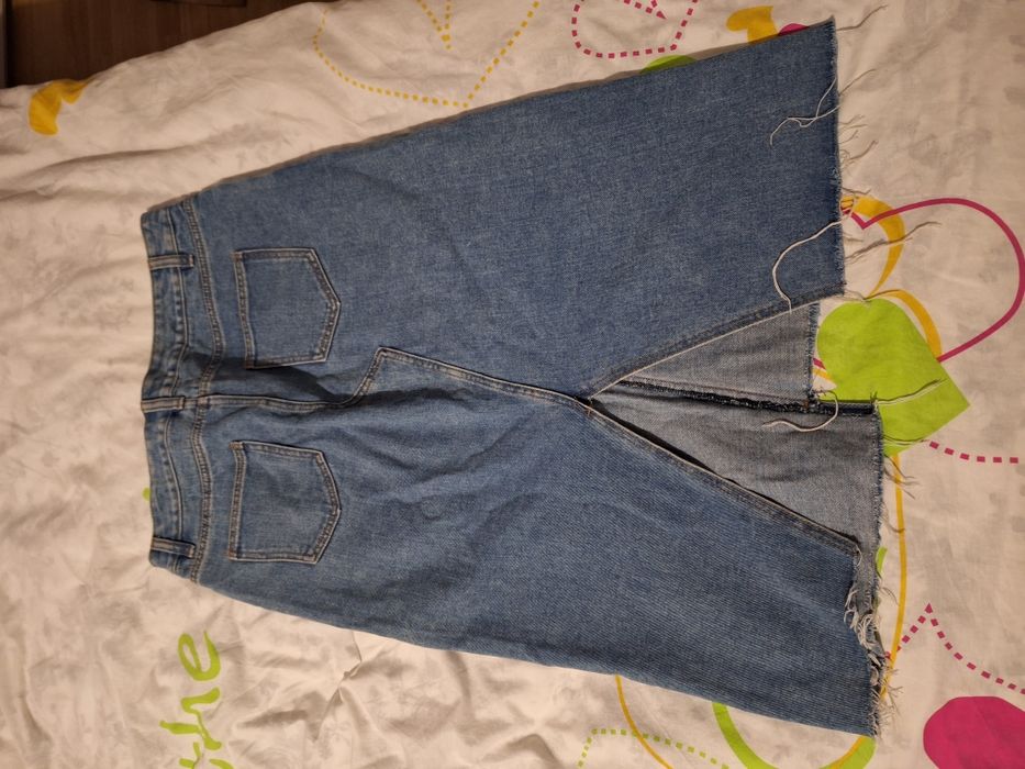 Fusta asimetrica din denim  Poema