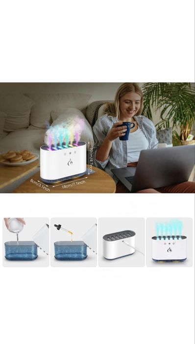 Umidificator de aer ultrasonic pentru cameră și birou , 900ml .