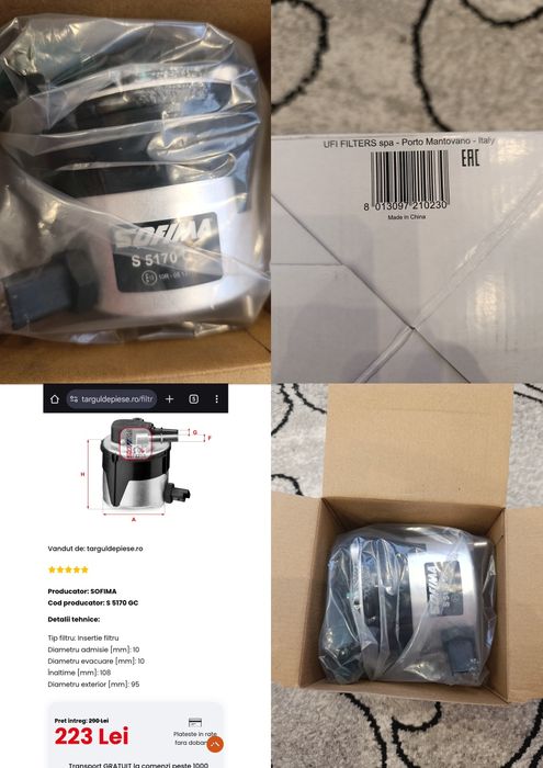 Filtru motorină Sofima S 5170 GC, compatibil Ford/Mazda/Volvo