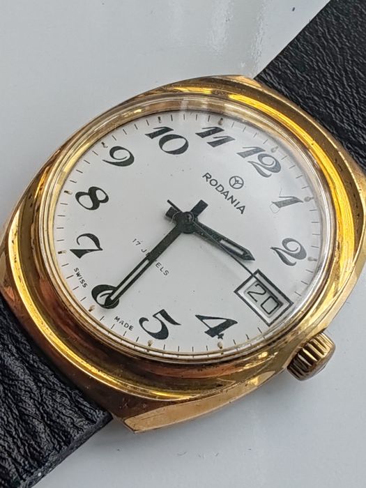 Ceas Rodania Calendar Int Manuala 34x38 mm Funcționează excelent!