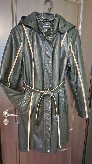 Дълго елегантно кожено палто Kensol