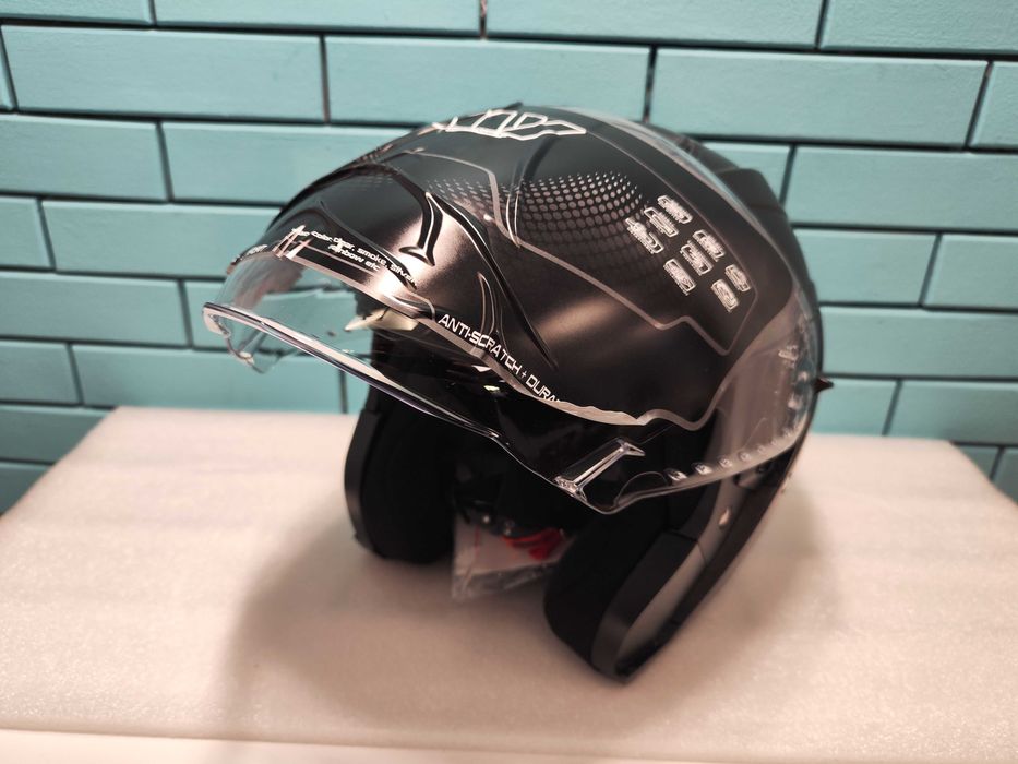 MY-835 джет каска с визьор, ECE 22.06, мат титан, S/XS N6