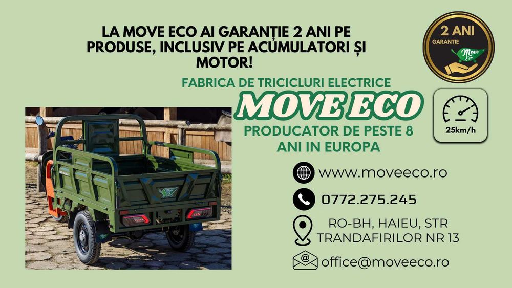 Triciclu electric MoveEco omologat Cargo 500 NC9 EEC model 2026
