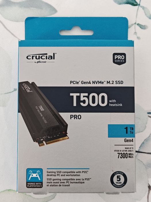 SSD Crucial T500 1TB PCIe Express 4.0 Heatsink