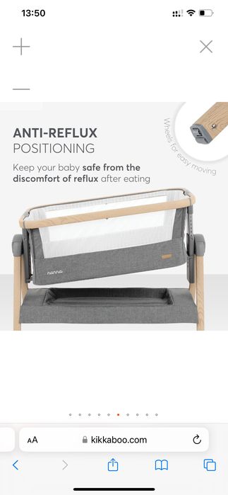 Детска Кошара “KikkaBoo - Nanna” Next2me, 0+ месеца, тъмносив меланж