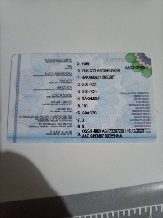 Zil yili 1989 holati ideal motorda ishi yoq balonlari yevro qoyilgan