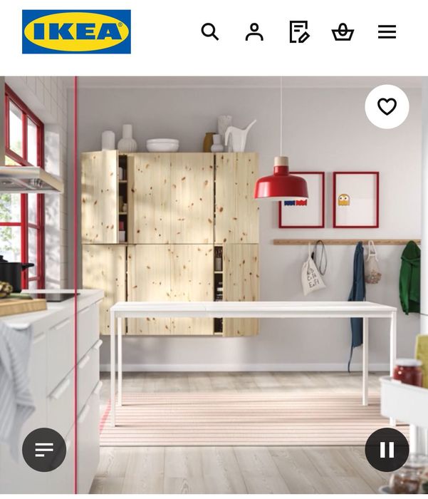 VIHALS Masă extensibilă, alb, 120/180x74 cm