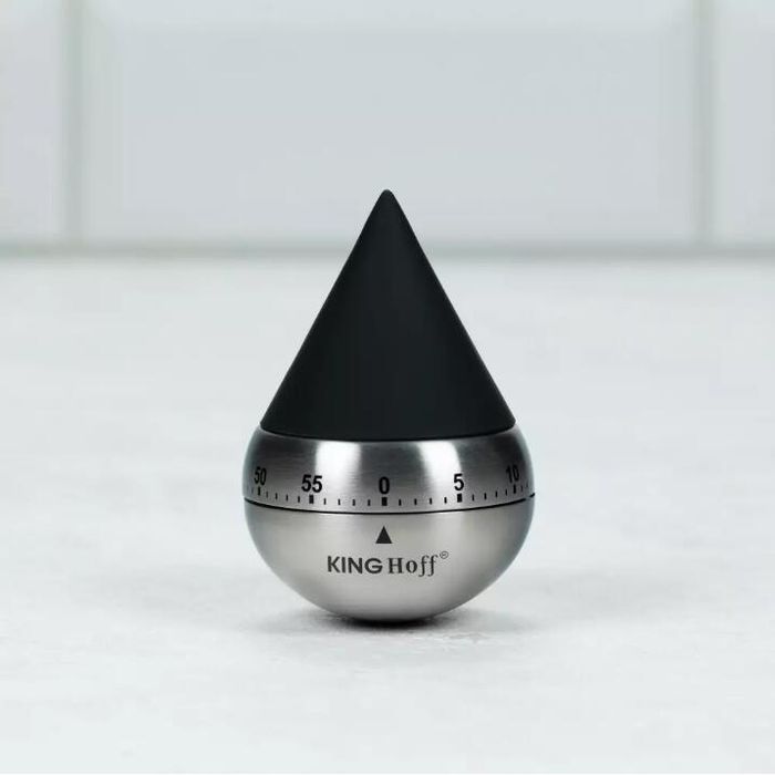 Cronometru de bucatarie din otel, 62x92 mm, 60 minute, gri, inox,