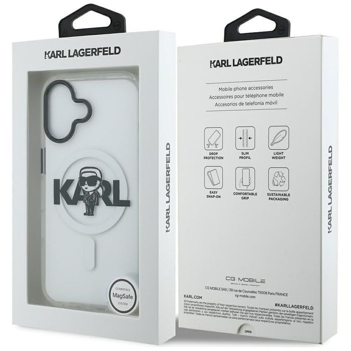 Karl lagerfeld iml karl sketch logo magsafe case for iphone 17 clear