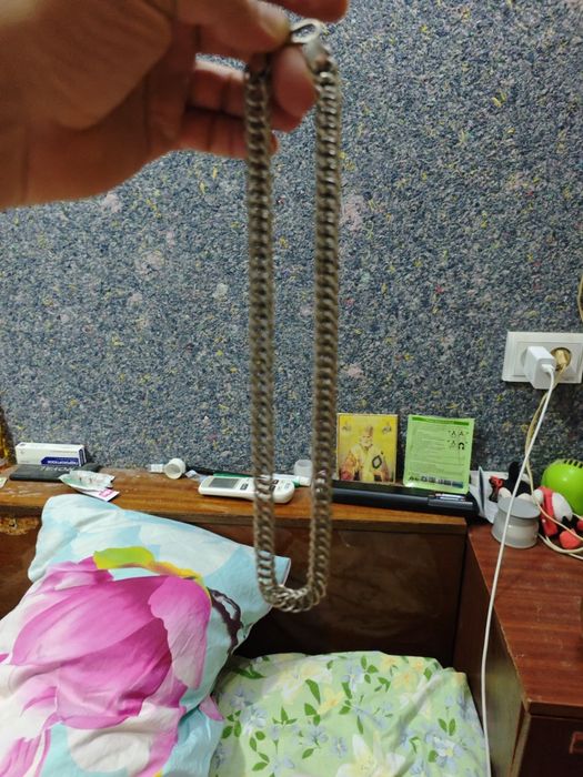 Серебряная цепочка из старинных ложек и рюмок. 126 гр