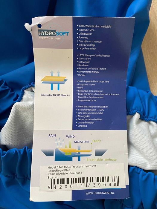 Pantaloni impermeabili HYDROWEAR Hydrosoft – XL (noi, cu etichetă)