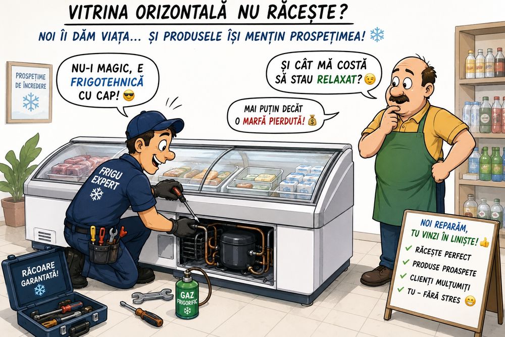 MONTAJ/REPARAȚII Vitrine frigorifice/Aere Condiționate/AGREGATE FRIGO/