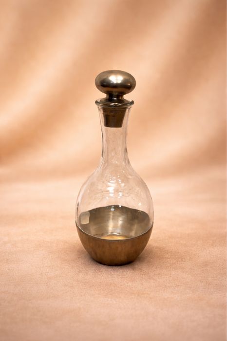 Винтидж гарафа стъкло и калай Италия 1955 1965