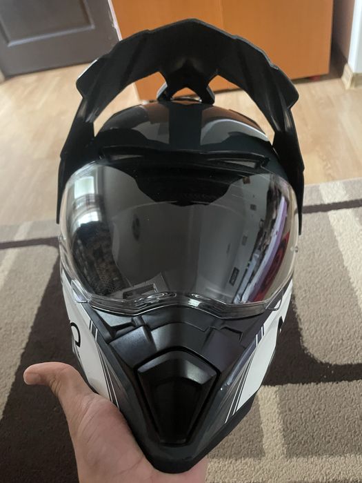 CASCA Aventure MTR SX-1 ALB GRI ROSU(moto,atv)