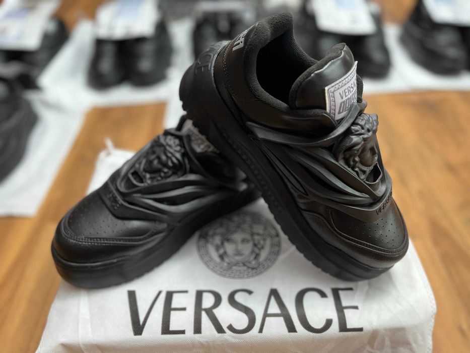 ->PREȚ NEBUN<- Adidași~sneakers high-top bărbați Versace Odissea Black (săculeț de transport CADOU/Livrare cu verificare)