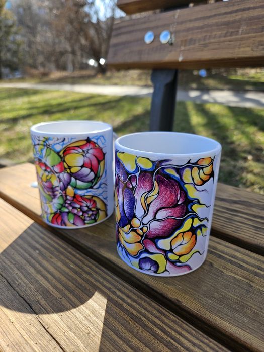 Чаша керамична кафе чай арт дизайн късмет позитивна енергия подарък