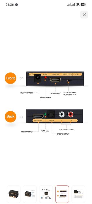 Переходник iLAN HDMI - SPDIF+L/R