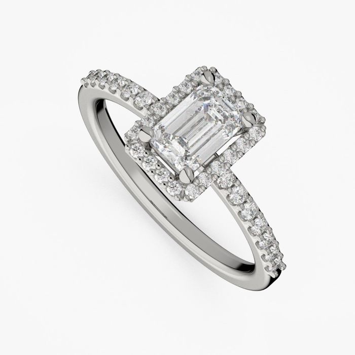 Inel de Logodna Emerald Cut Diamante Naturale Claritate VS1