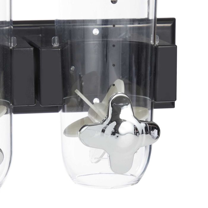 Dispenser cereale dublu 3L montaj simplu pe perete negru 32x29x15 cm