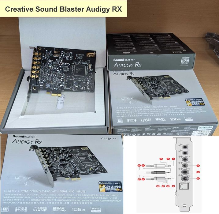 5 модела Creative PCI e звукови карти Audigy FX V2 Audigy RX Sound Blaster Z SE AE 5 Plus AE 7 Разопаковани Продукти с Гаранция