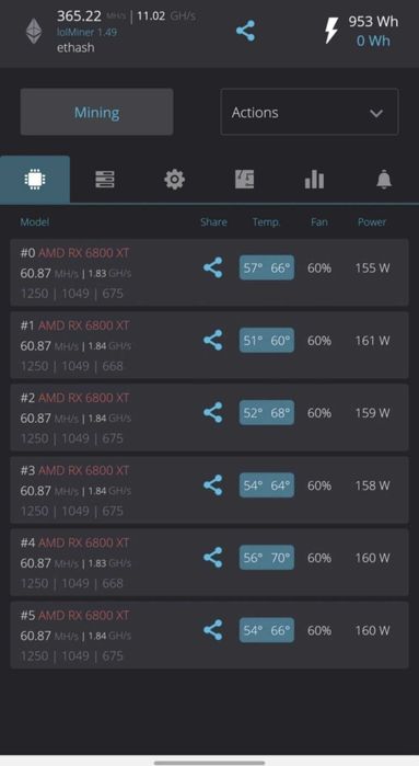 Mining Rig / Майнинг Риг 1.840GHs ETH/25GHs Kaspa AMD Radeon RX 6800XT