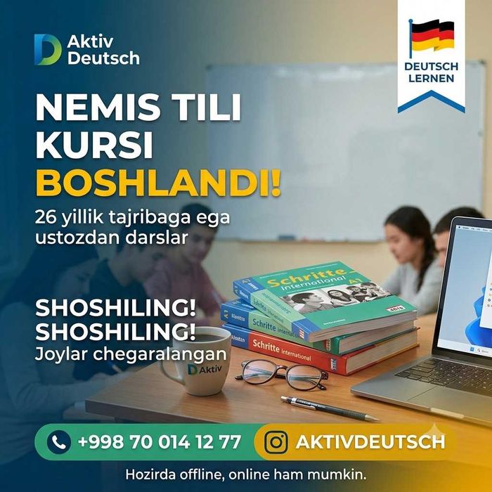 Nemis tili kursi boshlandi! 26 yillik tajribaga ega ustozdan darslar