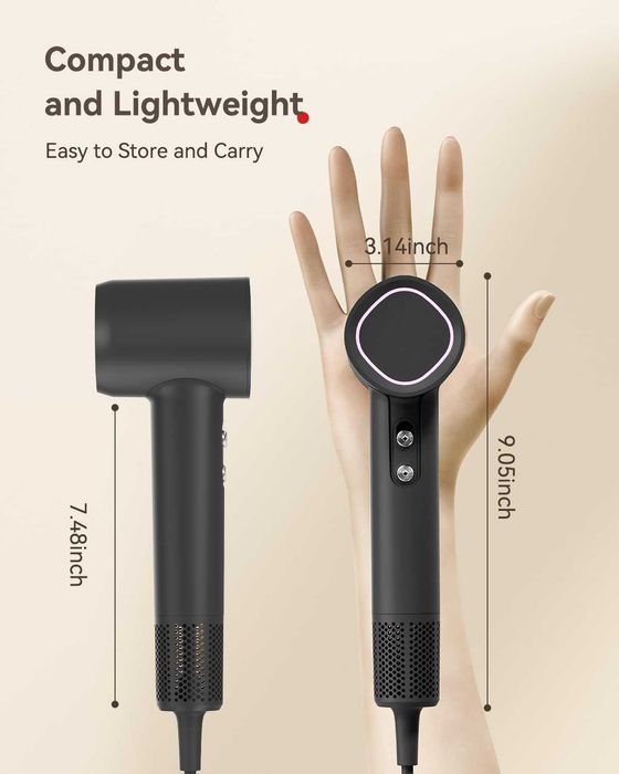 Hextek сешоар, бързо изсушаване 500 милиона отрицателни йони, 1700W