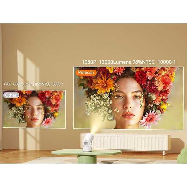 Videoproiector cu baterie, Android 11.0, WLAN6 si BT5.3, 1080P 4K