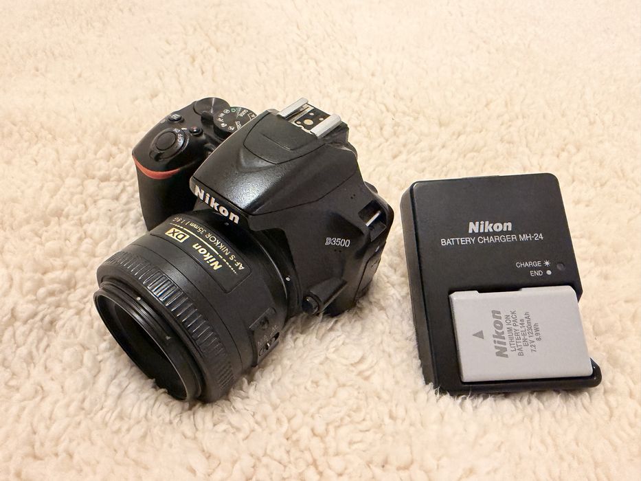 Nikon d3500 full box + 2 obiective