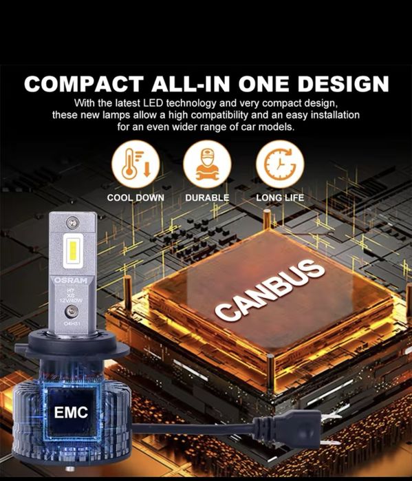 Osram 6000K Headlight Led H-7 w 80w крушки за кола лед с вентилатор