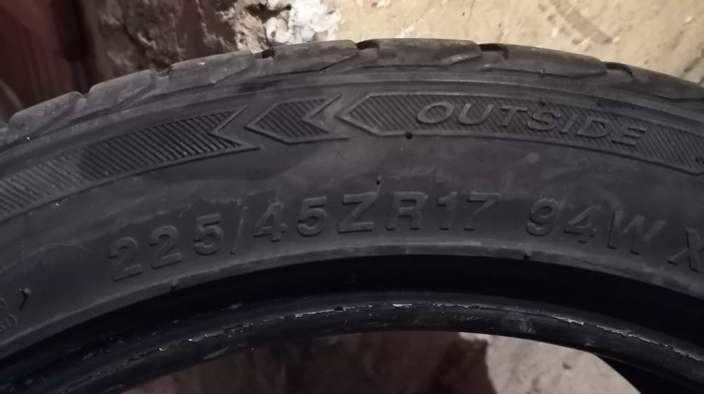 Продавам 4 броя Летни Гуми 225.45.17 на 1 сезон дот 2019 Sailun