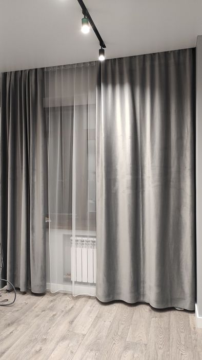 Бархатные шторы и тюли евросетка