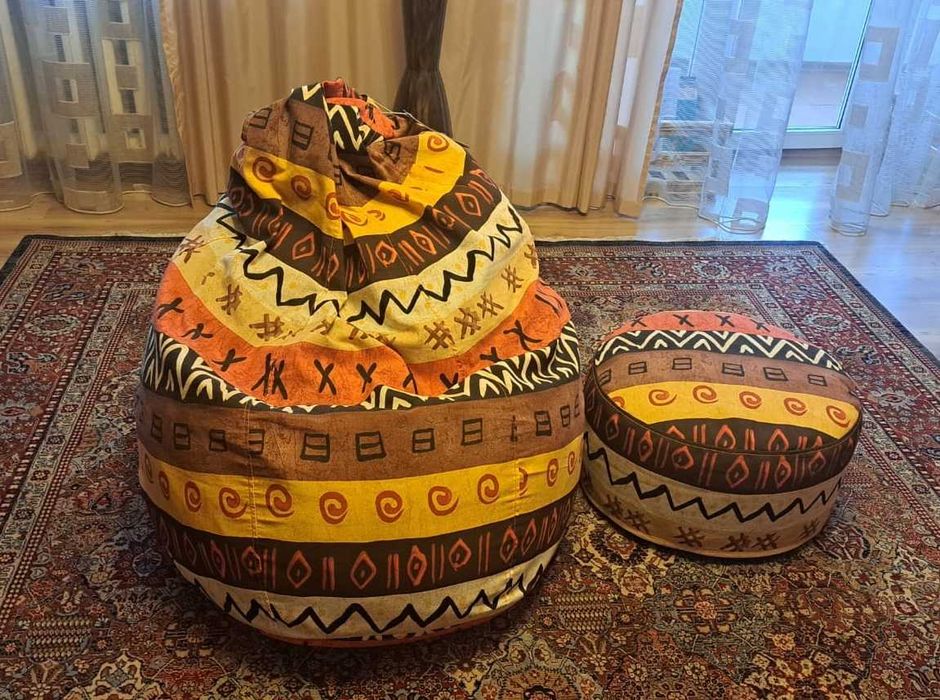 Кресло-мешок + пуфик