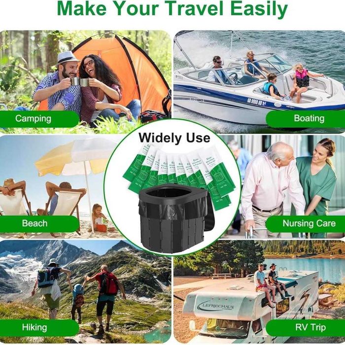 Преносима тоалетна – комплект с абсорбиращ прах