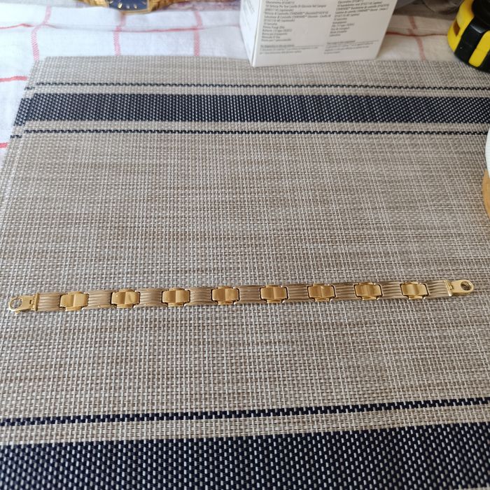 Brățară aur alb și galben 14K.