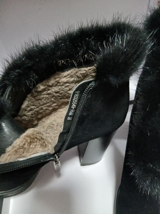 Ботильоны замша с норковой