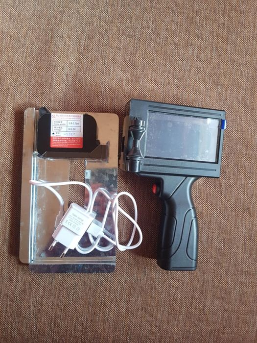 Imprimanta portabila inkjet alb tip pistol Imprimare logo, cod de bare