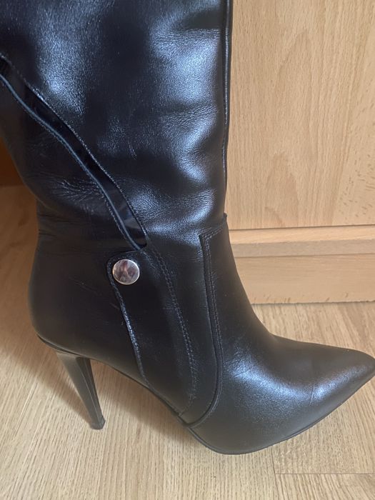 Cizme piele lungi, negre, elegante