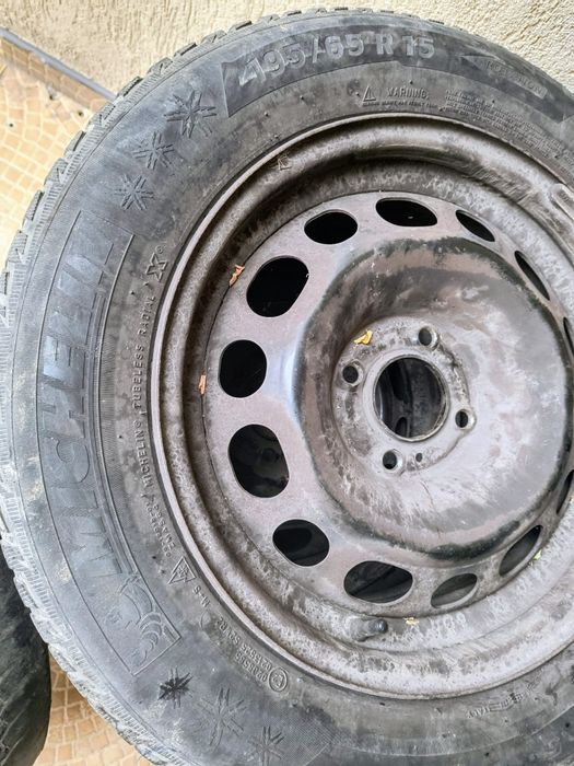 Set 4 roți cu jante tablă/oțel 4x108 + anvelope iarnă 195/65 R15