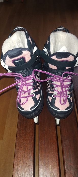 Patine pe gheaţă FIT 500 Albastru/Roz Copii