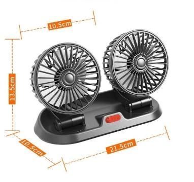 Вентилатор за кола 12V-24V 360 регулируема двойна глава с ниско ниво н